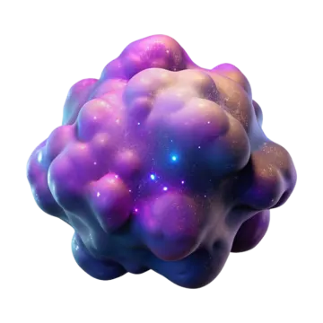 a purple and blue cloud with stars