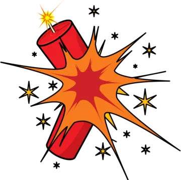 a red dynamite with sparks coming out