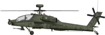a military helicopter is flying in the air