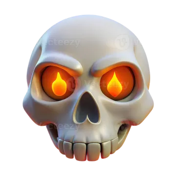 an image of a skull with glowing eyes