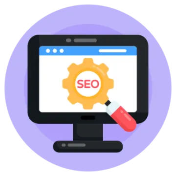 a computer screen with the word seo on it