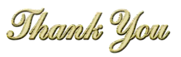 a gold thank sign with the word thank