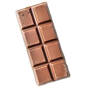 a bar of chocolate on a white background