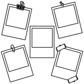 a set of four blank photo frames