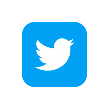 a blue twitter logo on a white background