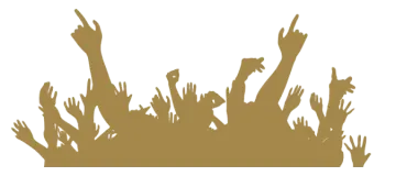 a group of people raising their hands in the air