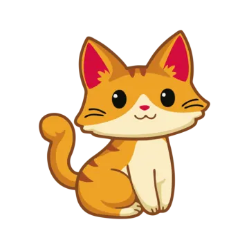 a cartoon cat sitting on the floor