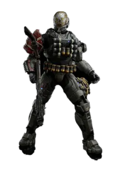 a man with a gun in his hand