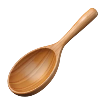 a wooden spoon on a white background