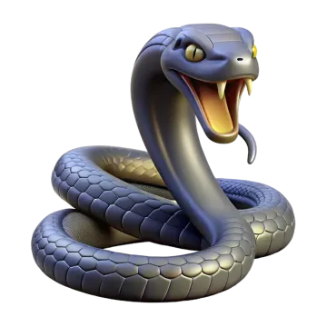 a cartoon snake with its mouth open