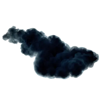 a black smoke cloud on a white background