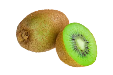 two kiwis on a white background