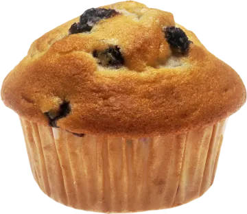 a muffin with blueberries in it