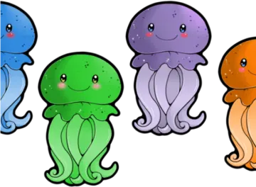 a group of jellys with different colors