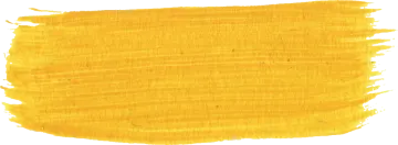 a yellow paint brush stroke on a white background