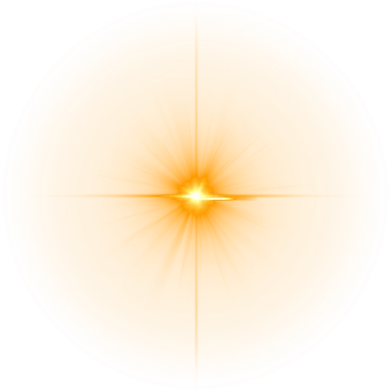 an orange sun burst on a white background