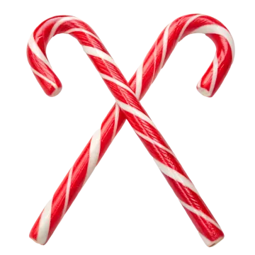 two candy canes on a white background