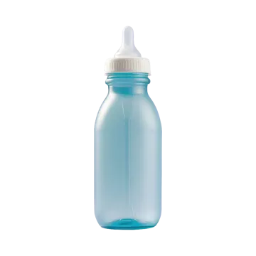 a blue plastic bottle with a white lid