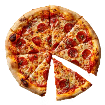 a slice of pizza on a white background