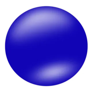 a blue sphere on a white background