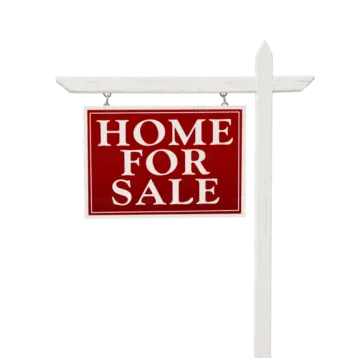 a home for sale sign on a white background