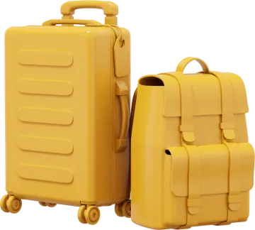 two yellow suitcases