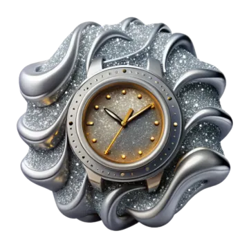a clock made out of silver and gold