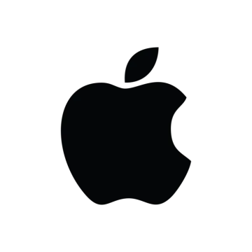 an apple logo on a white background