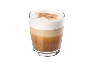 a glass of coffee on a white background