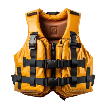 an orange life vest on a white background
