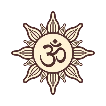 a sun with the om symbol on it