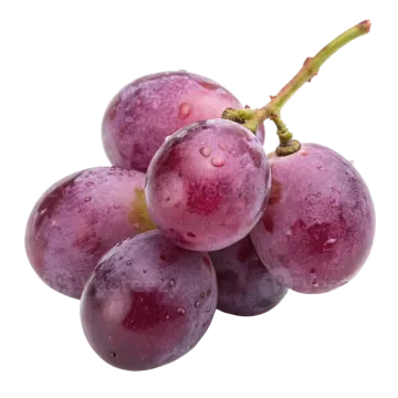 a bunch of grapes on a white background