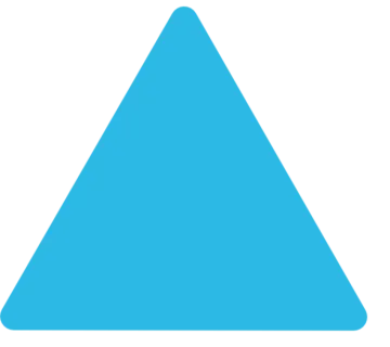 a blue triangle on a white background