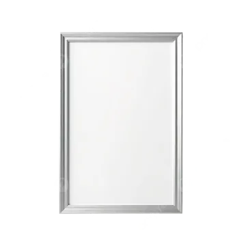 a silver frame on a white background