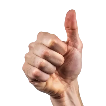 a person's hand with a thumb on it