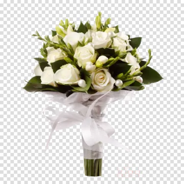 a bouquet of white roses on a transparent background