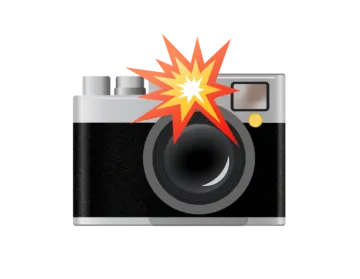 a camera with a flash on it
