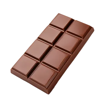 a chocolate bar on a white background