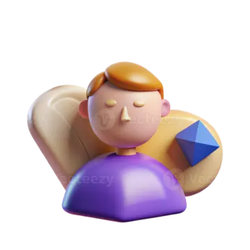 an image of a cartoon character with different colored shapes