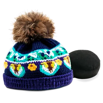 a knitted hat with a pom on it