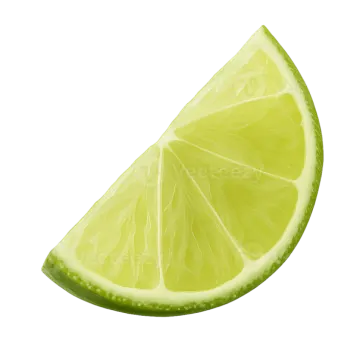 a lime slice on a white background