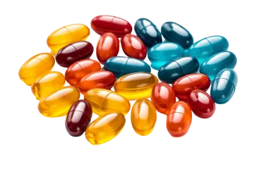 a pile of multi colored pills