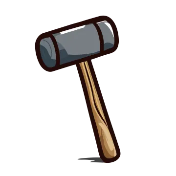 a hammer on a white background