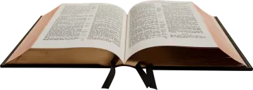 an open bible on a white background
