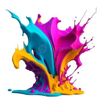colorful paint splashs on white background
