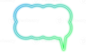 a neon speech bubble on a white background