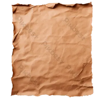a piece of brown paper on a white background