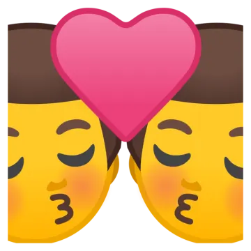 two people with a heart on their faces