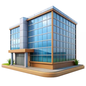 a modern office building with glass windows