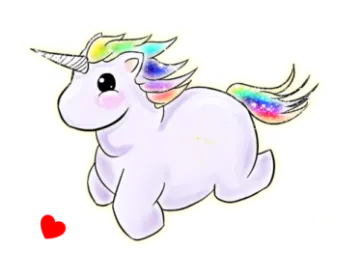 a drawing of a unicorn with a heart